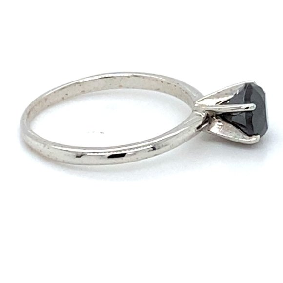 Black Diamond 1.22ct Solid 14K White Gold Ring - Picture 3 of 6